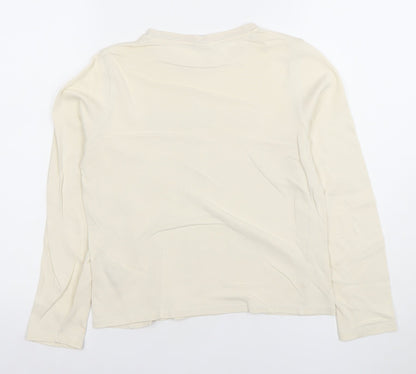 Girls UK Size 11-12 Years Zara Ivory Basic T-Shirt