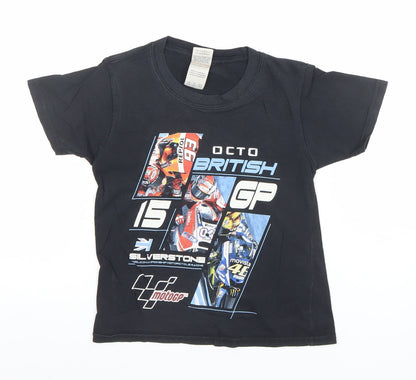 Boys UK Size XS Gildan Black Basic T-Shirt