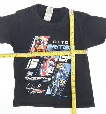 Boys UK Size XS Gildan Black Basic T-Shirt