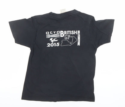 Boys UK Size XS Gildan Black Basic T-Shirt
