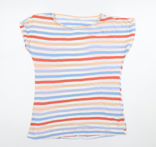 Fat Face Women’s Multicoloured Striped T-Shirt Size 8 Cotton Modal