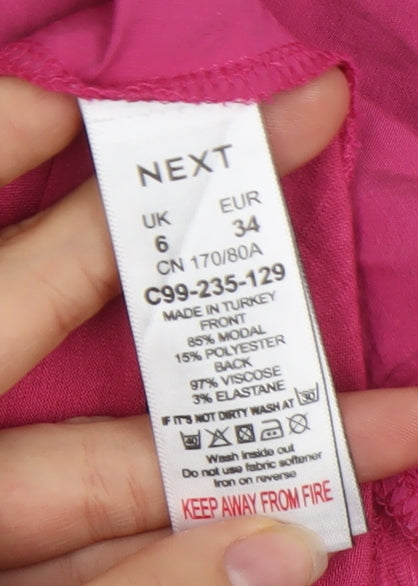 Womens UK Size 6 NEXT Pink Basic Blouse