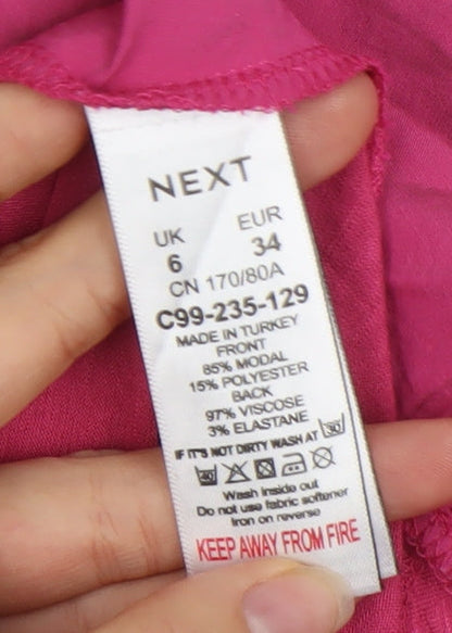 Womens UK Size 6 NEXT Pink Basic Blouse