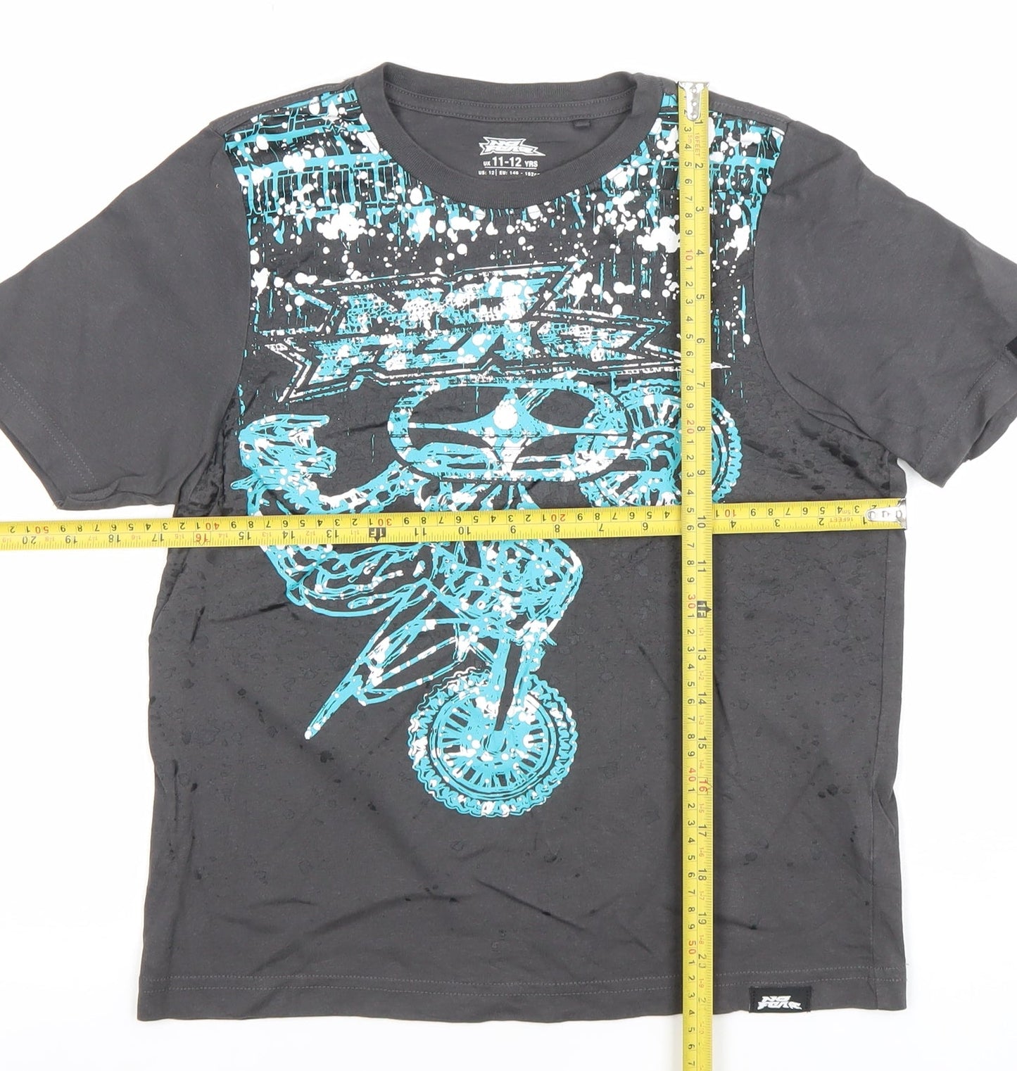 Boys UK Size 11-12 Years No Fear Black Basic T-Shirt