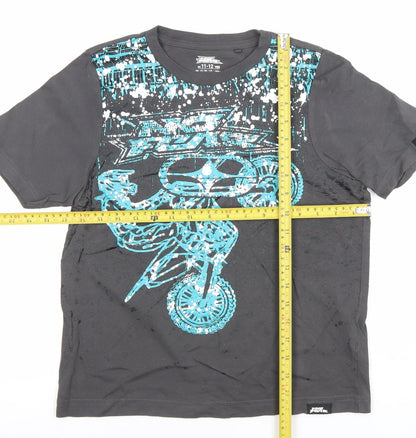 Boys UK Size 11-12 Years No Fear Black Basic T-Shirt