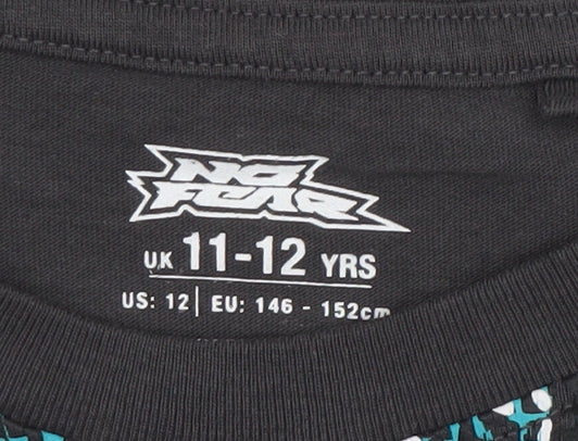 Boys UK Size 11-12 Years No Fear Black Basic T-Shirt