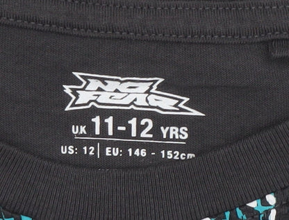 Boys UK Size 11-12 Years No Fear Black Basic T-Shirt