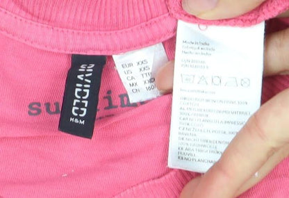 Mens UK Size XS H&M Pink  T-Shirt