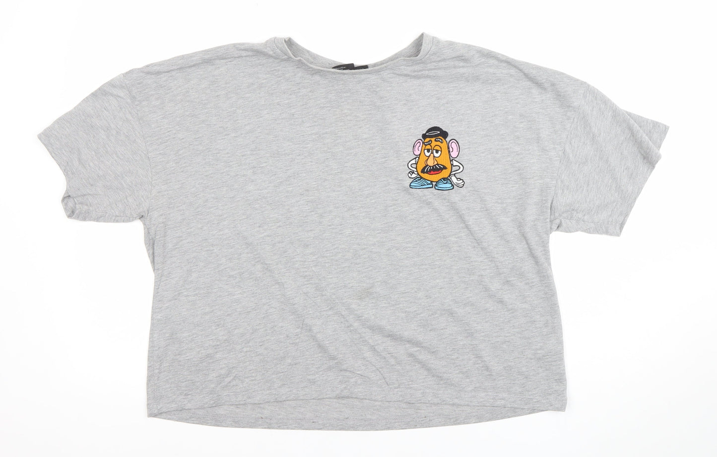 Womens UK Size XL Disney Pixar Grey Basic T-Shirt