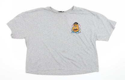 Womens UK Size XL Disney Pixar Grey Basic T-Shirt