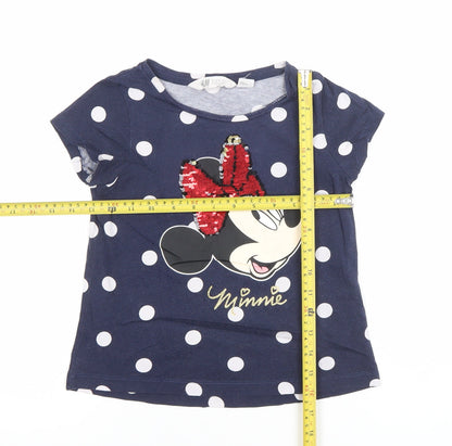 Girls UK Size 7-8 Years H&M Blue Basic T-Shirt