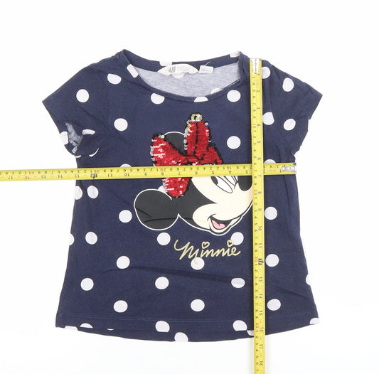 Girls UK Size 7-8 Years H&M Blue Basic T-Shirt