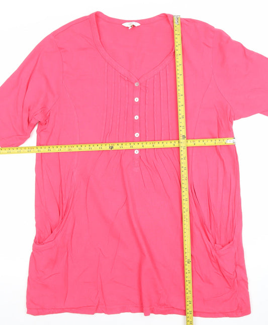 Cotton Traders Women's Coral Pink Size 18 Tunic T-Shirt 100% Cotton