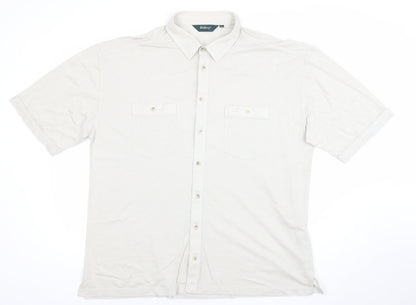 Wolsey Men's White 2XL Short Sleeve Cotton Blend Button-Up Shirt