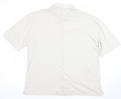Wolsey Men's White 2XL Short Sleeve Cotton Blend Button-Up Shirt