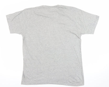 Shangri-La Men's Grey Rasta Embroidered Cotton T-Shirt L