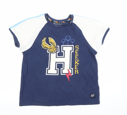 Boys UK Size 9-10 Years Marks and Spencer Blue Basic T-Shirt