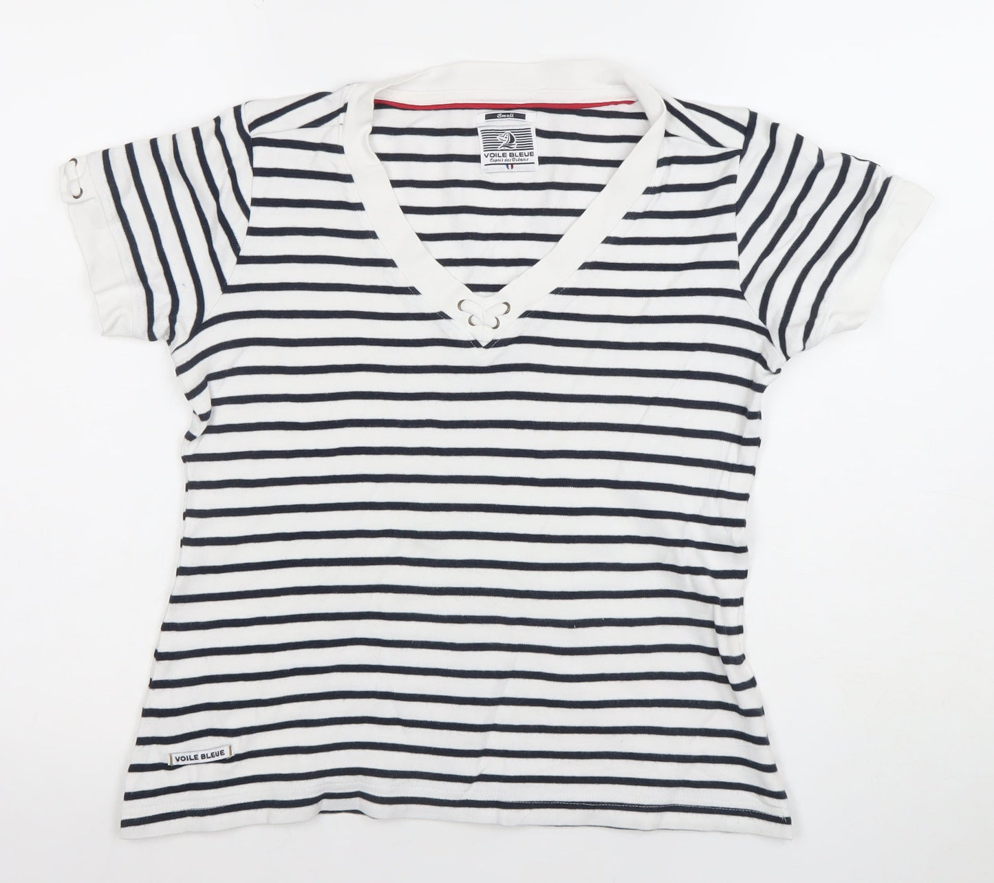 Womens UK Size S Voile Bleue Blue Basic T-Shirt
