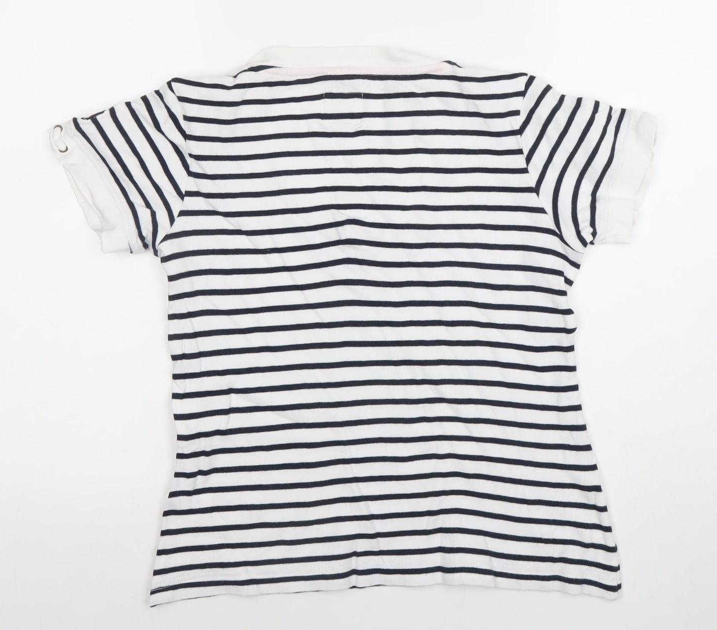 Womens UK Size S Voile Bleue Blue Basic T-Shirt