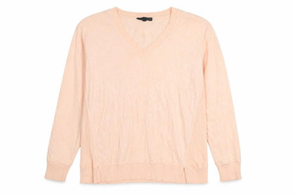 Lane + Delancey Women’s Beige V-Neck Pullover Jumper Size L