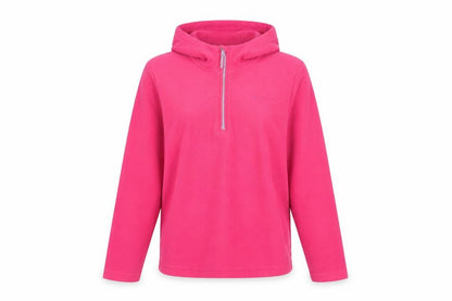 Front view of Mountain Warehouse Teens Pink Fleece Hoodie 13 Yrs 1/2 Zip