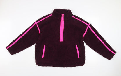 Dunnes Women’s Wine Fleece 1/2 Zip Sweatshirt Size S Polyester