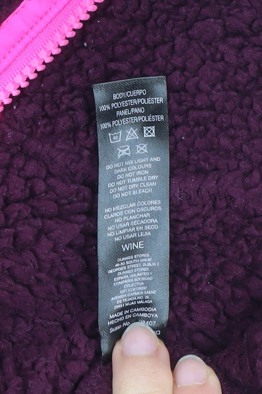 Dunnes Women’s Wine Fleece 1/2 Zip Sweatshirt Size S Polyester