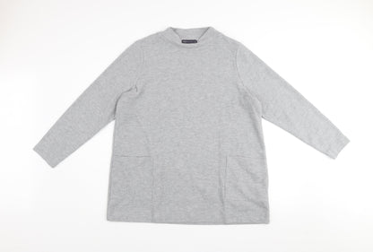 Marks and Spencer Women’s Grey Knit Shift Dress Size 18 Long Sleeve Casual