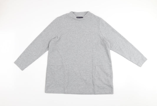 Marks and Spencer Women’s Grey Knit Shift Dress Size 18 Long Sleeve Casual