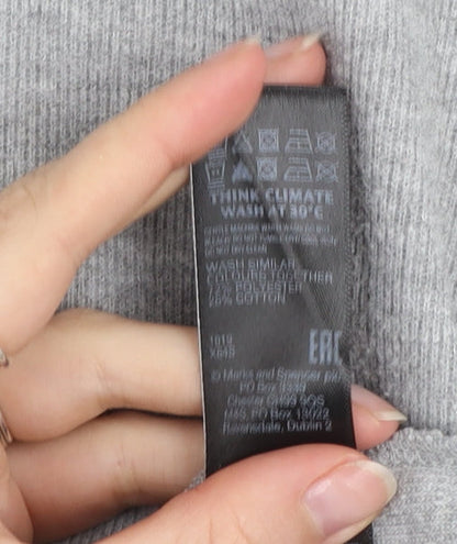 Marks and Spencer Women’s Grey Knit Shift Dress Size 18 Long Sleeve Casual