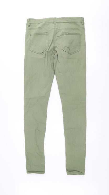 Womens UK Size 10 H&M Slim Fit Skinny Green Jeans