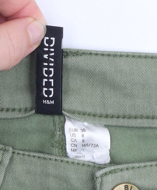 Womens UK Size 10 H&M Slim Fit Skinny Green Jeans