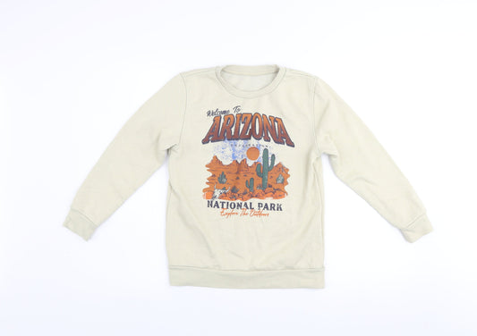 Dunnes Stores Boys Beige Arizona National Park Pullover Sweatshirt 9-10 Years