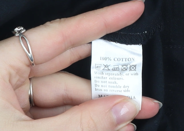 Monsoon Women Black Size 8 Fit & Flare Cotton Knee Length Dress