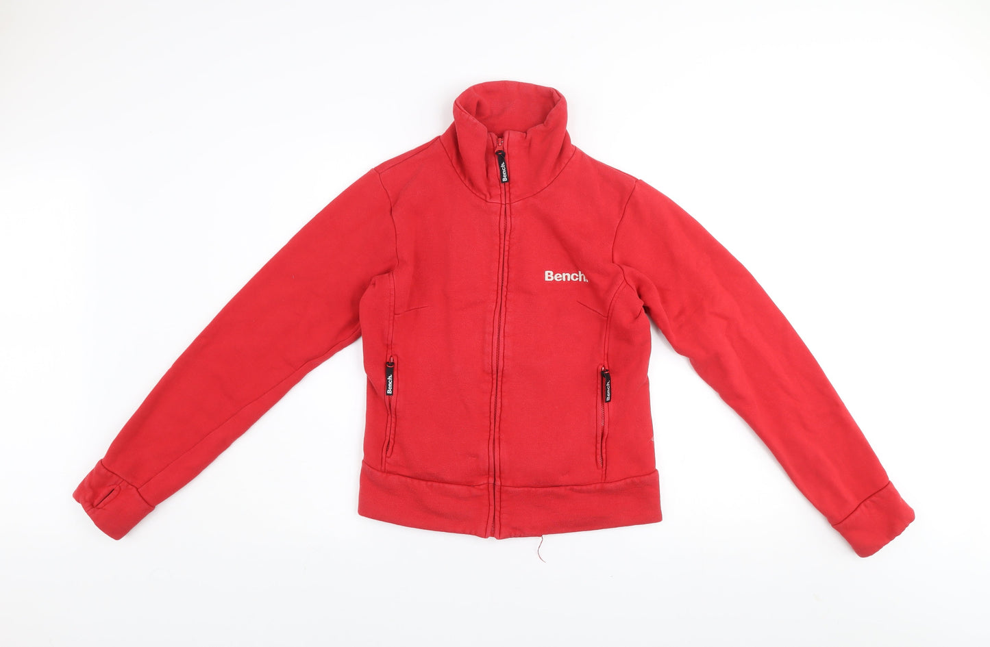 Bench Men's Red Cotton Fleece Track Jacket Size M Full Zip