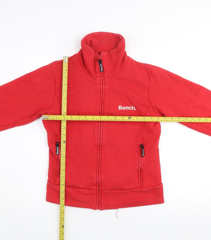 Bench Men's Red Cotton Fleece Track Jacket Size M Full Zip