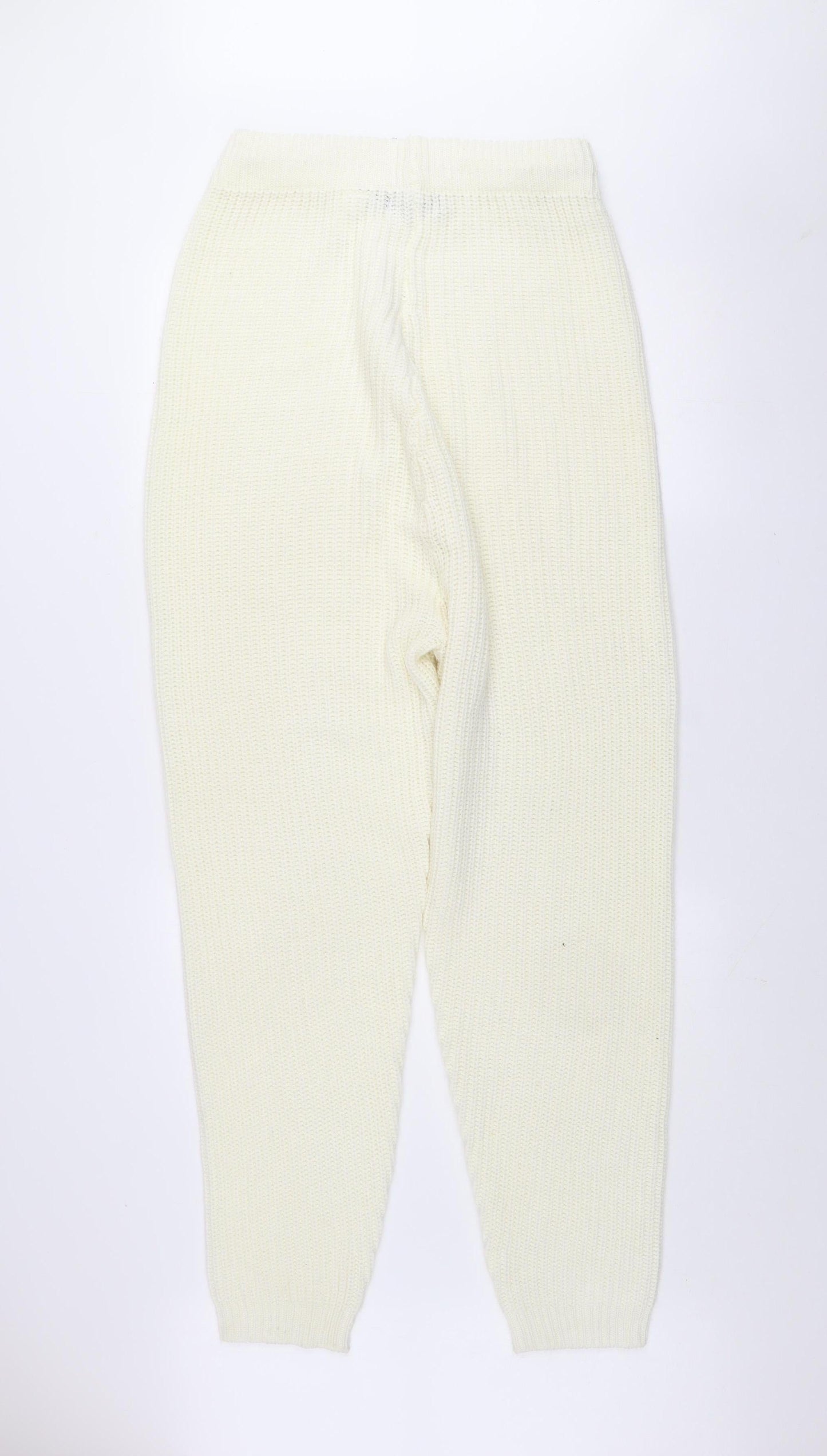 Womens UK Size 14 Misspap Regular Fit Jogger Ivory Trousers