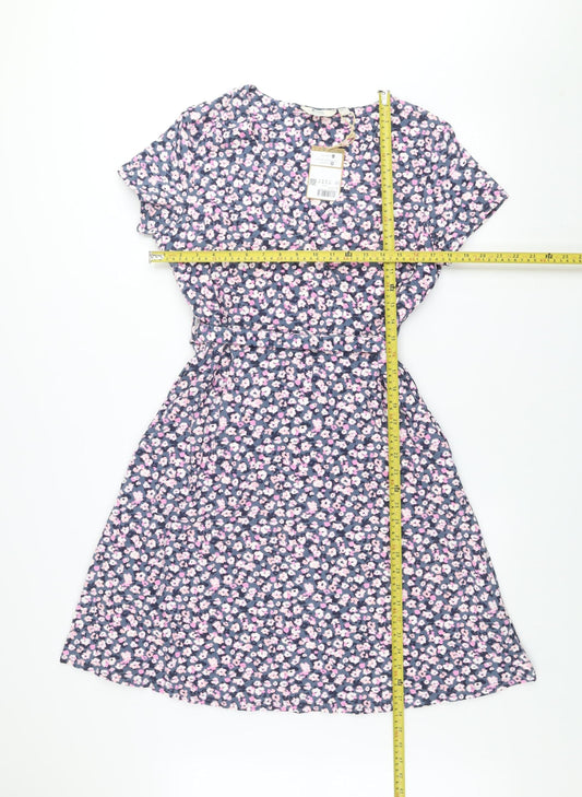 Mountain Warehouse Womens Blue Floral A-Line Dress Size 12