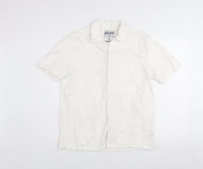 The Stronghold Men's White Regular Fit Cotton Short Sleeve Shirt M