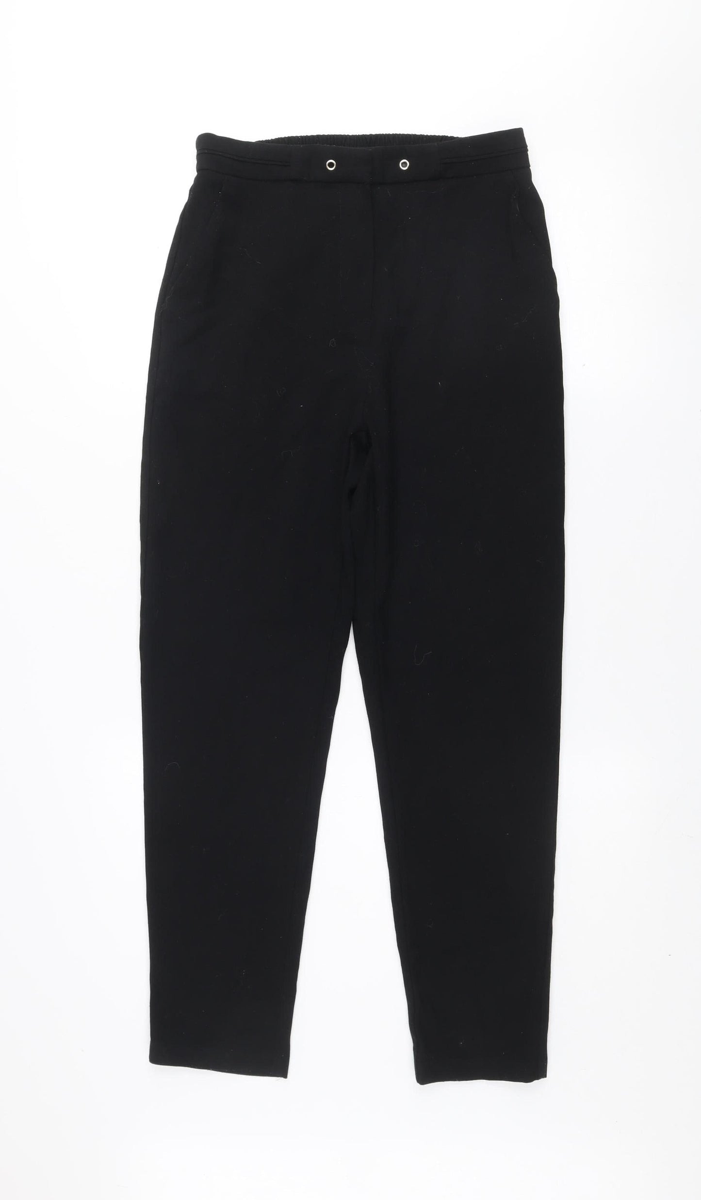 F&F Womens Black Tapered Trousers Size 8 Stretch Comfort Pants