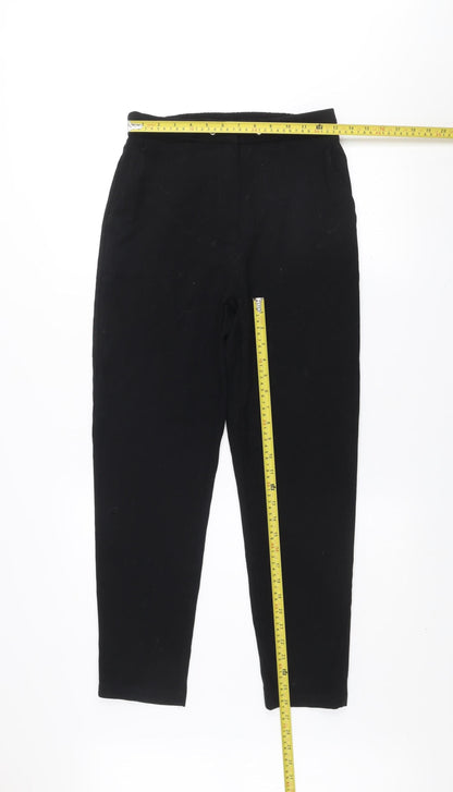 F&F Womens Black Tapered Trousers Size 8 Stretch Comfort Pants