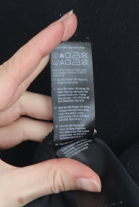 F&F Womens Black Tapered Trousers Size 8 Stretch Comfort Pants