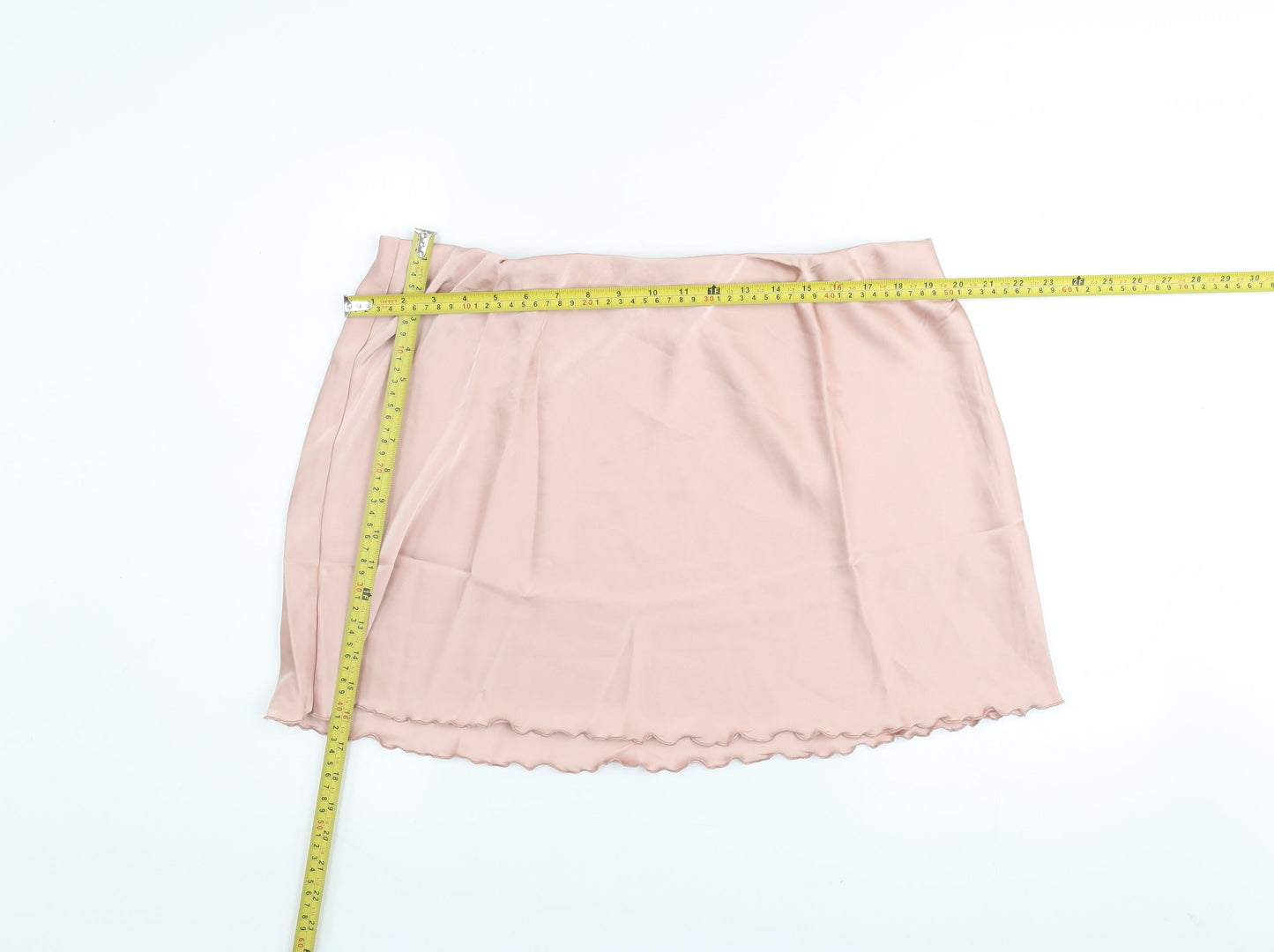 H&M Womens Beige Short Satin Stretch Skirt XL