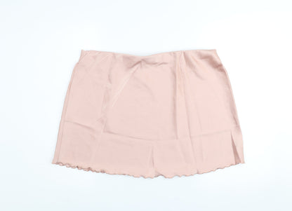 H&M Womens Beige Short Satin Stretch Skirt XL
