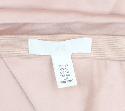 H&M Womens Beige Short Satin Stretch Skirt XL