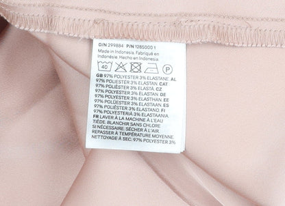 H&M Womens Beige Short Satin Stretch Skirt XL