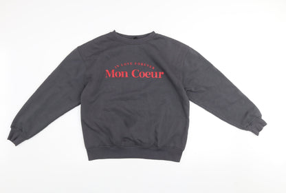 Dunnes Women’s Grey Mon Coeur Pullover Sweatshirt Size S