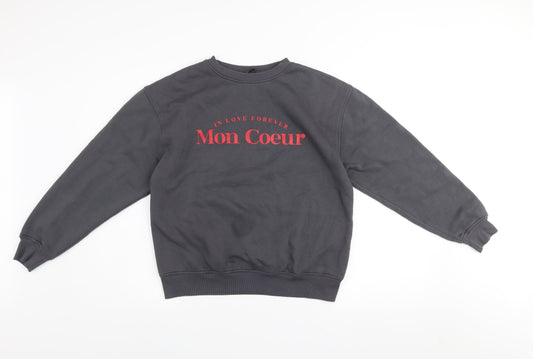 Dunnes Women’s Grey Mon Coeur Pullover Sweatshirt Size S