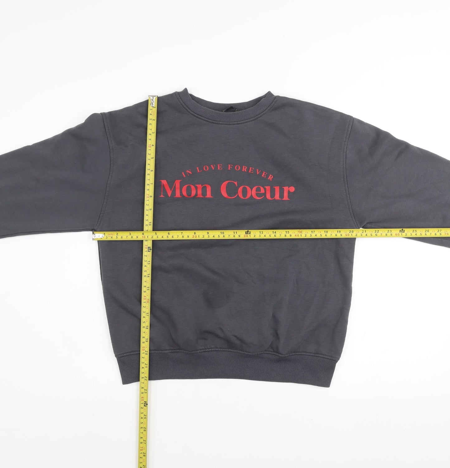 Dunnes Women’s Grey Mon Coeur Pullover Sweatshirt Size S