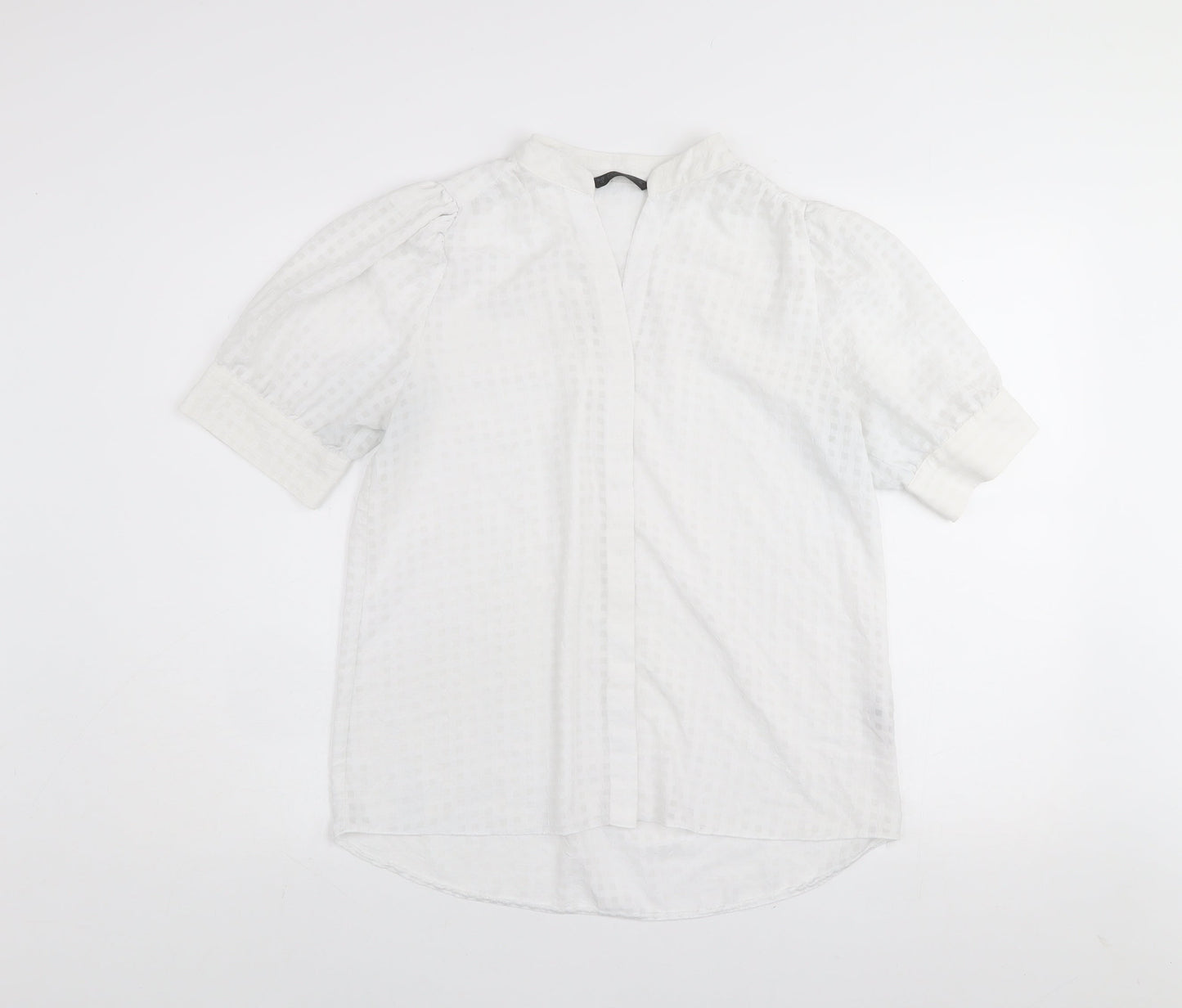 Dunnes Women’s White Short Sleeve Woven Tunic Blouse Size 12